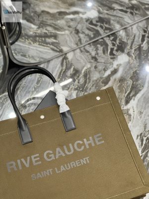 Saint Laurent Rive Gauche Tote Bag In Dark Kaki For Women 18.9In48cm Ysl 587273Cwtfe2451