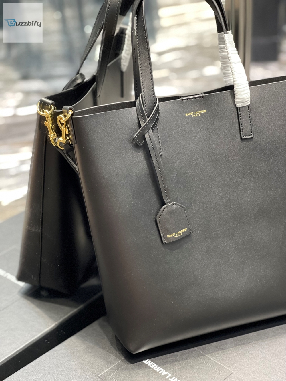 Saint Laurent Shopping Bag Black Toy In Supple For Women 11in/28cm YSL 600307CSV0J1000 