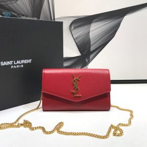 saint laurent uptown chain wallet red for women 7