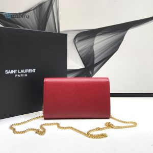 saint laurent uptown chain wallet red for women 7 5