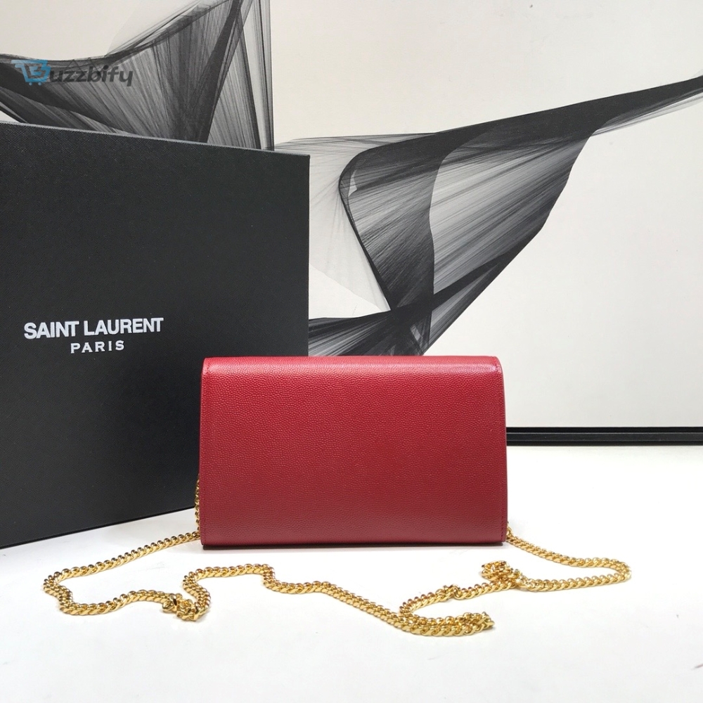 Saint Laurent Uptown Chain Wallet Red For Women 7.4in/19cm YSL  
