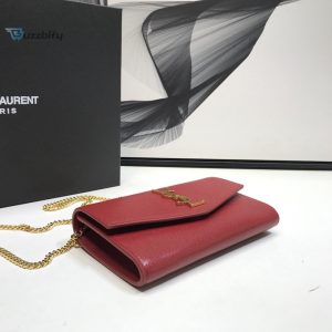 saint laurent uptown chain wallet red for women 7 6