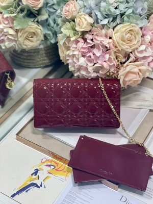 christian dior lady dior pouch maroon for women womens handbags 85in21 1