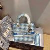 christian dior lady dlite ziczac blue for women womens handbags 9
