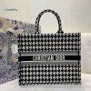 christian dior large dior book tote tassel black houndstooth embroidery blackwhite for women womens handbags shoulder bags 42cm cd buzzbify 1