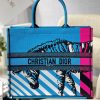 christian dior large dior book brown tote blue and pink for women womens handbags 16