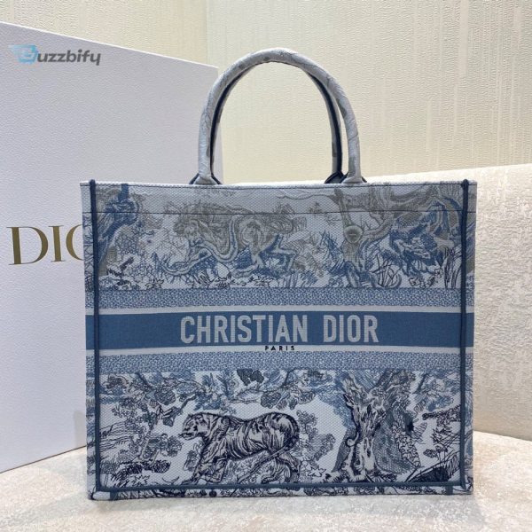 christian dior large dior book tote blue and white cornely embroidery blue for women womens handbags shoulder BG-311-WDTH-NA bags 42cm cd m1286zrgo m928 buzzbify 1
