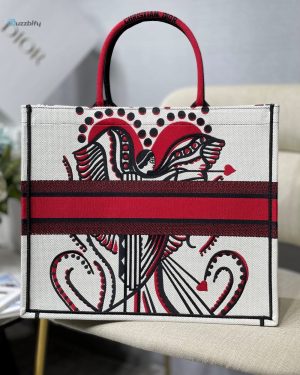 christian dior large dior book tote latte multicolor cupidon embroidery redwhite for women womens handbags 41cm cd m1296ztqg m941 name embroidery upon request buzzbify 1