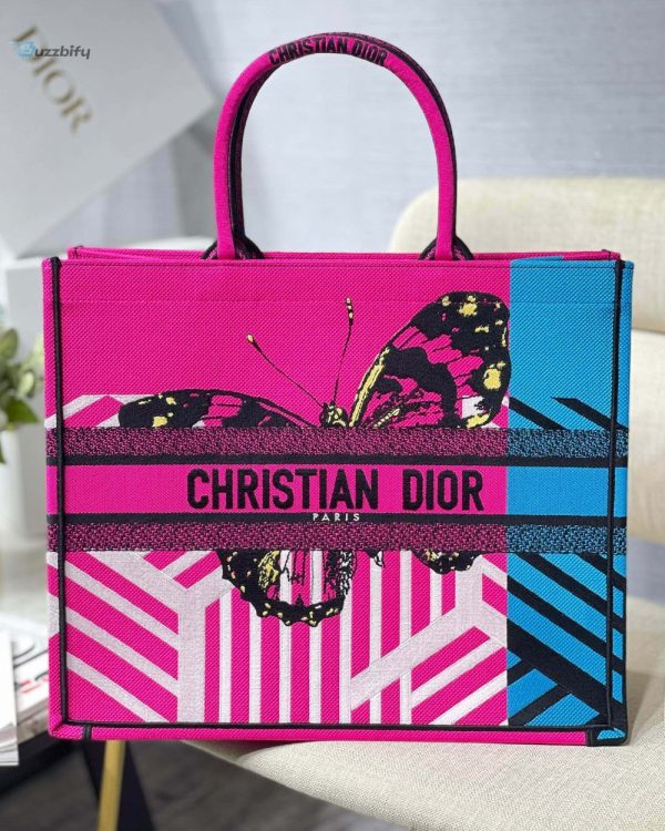 christian dior large dior book tote pink and blue for women womens handbags 16