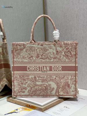 christian dior large dior book tote red toile de jouy embroidery light red for women womens handbags 42cm cd name embroidery upon request buzzbify 1