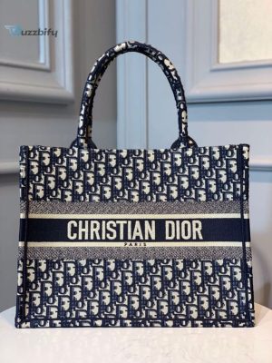 christian dior medium dior book tote bag blue by maria grazia chiuri for women 14in36cm cd m1296zriw m928 name embroidery upon request buzzbify 1 1