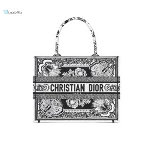 christian dior medium dior book tote black and white bag for women m1296zese m993 14 inches 36 cm buzzbify 1