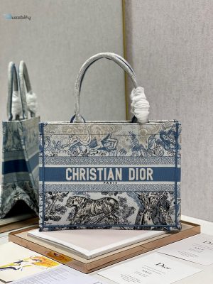 christian dior medium dior book tote blue toile de jouy reverse embroidery blue for women womens handbags shoulder bags 36cm cd m1296zrgo m928 name embroidery upon request buzzbify 1