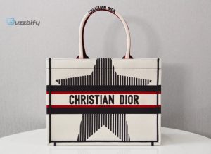 christian dior medium dior book tote white for women womens handbags 14in36cm cd name embroidery upon request buzzbify 1