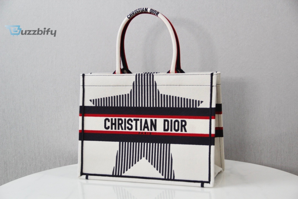 Christian Dior Medium Dior Book Tote White, For Women, Womens Handbags 14in/36cm CD (Name Embroidery Upon Request) 