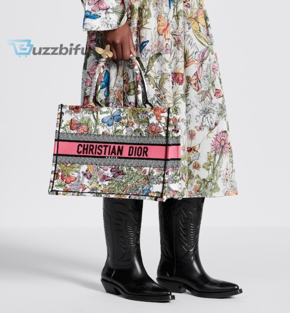 Christian Dior Medium Dior Book Tote White Multicolor Bag For Women M1296ZEBJ_M20E- 14 Inches / 36 Cm 