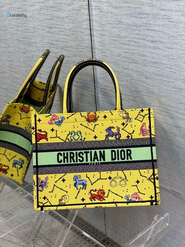 christian dior medium dior book brown tote yellow multicolor for women womens handbags 19 19in 19 19cm cd name embroidery upon request buzzbify 19 19