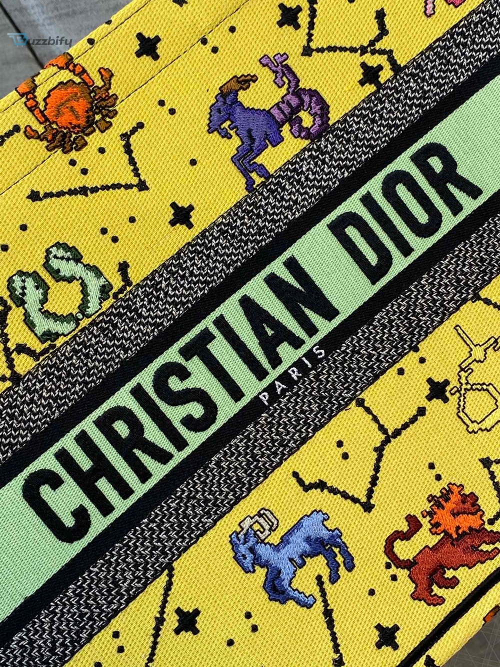Christian Dior Medium Dior Book Tote crystal-embellished Yellow Multicolor, For Women, Womens Handbags 14in/36cm CD (Name Embroidery Upon Request) 