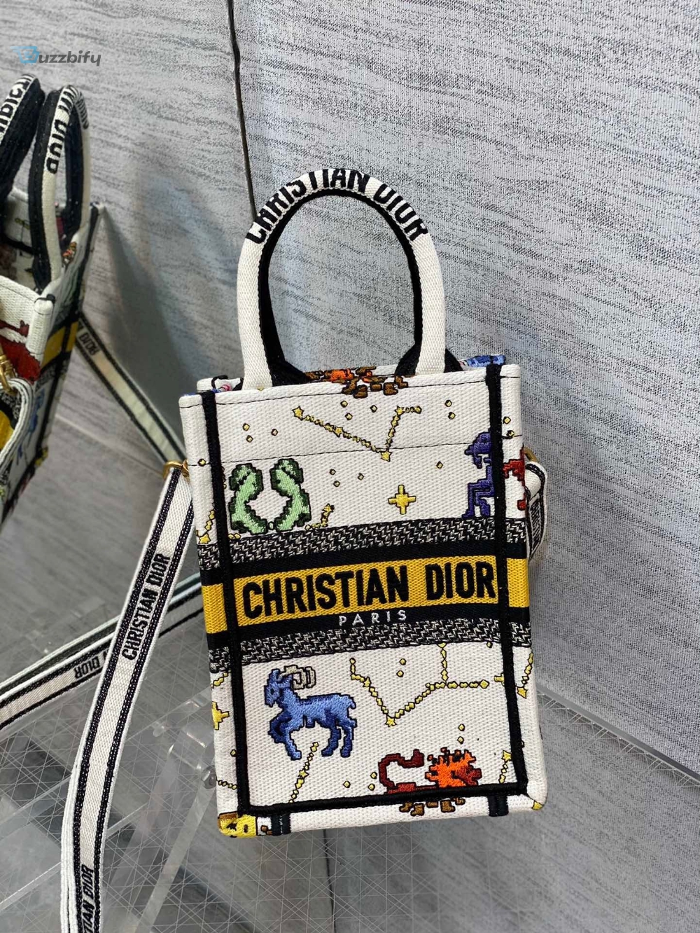 Christian Dior Mimi Dior Book ultralight Tote Phone Bag Yellow, For Women, Women�s Handbags 7in/18cm CD S5555CRTY_M930 