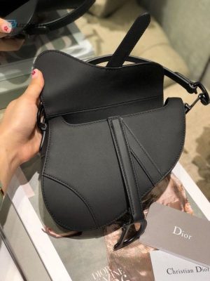 christian dior mini saddle bag black ultramatte for women 195cm7 1
