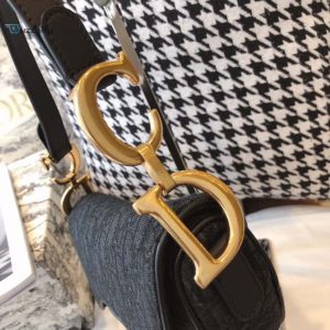 christian dior saddle bag black oblique embroidered canvas gold toned hardware for women 14 14cm 1 14in cd buzzbify 14 14
