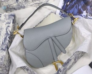 christian dior saddle bag light blue grained gold toned hardware for women 25cm10in cd buzzbify 1