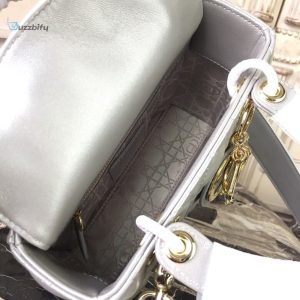 christian dior small lady dior bag gold toned hardware pearl silver white for women 8in20cm cd buzzbify 1 1