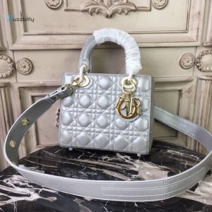 christian dior small lady dior bag gold toned hardware pearl silver white for women 8in20cm cd buzzbify 1