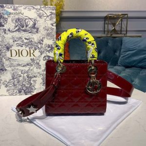 christian dior small lady dior bag with chain gold toned hardware burgundy for women 20cm8in cd m0538owcb m323 buzzbify 1