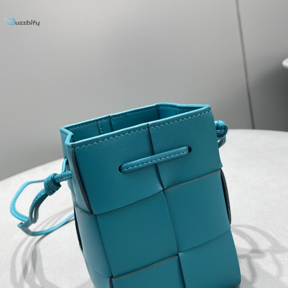 Bottega Veneta Mini Cassette Bucket Bag Blue, For Women, Women�s Bags 5.5in/14cm 