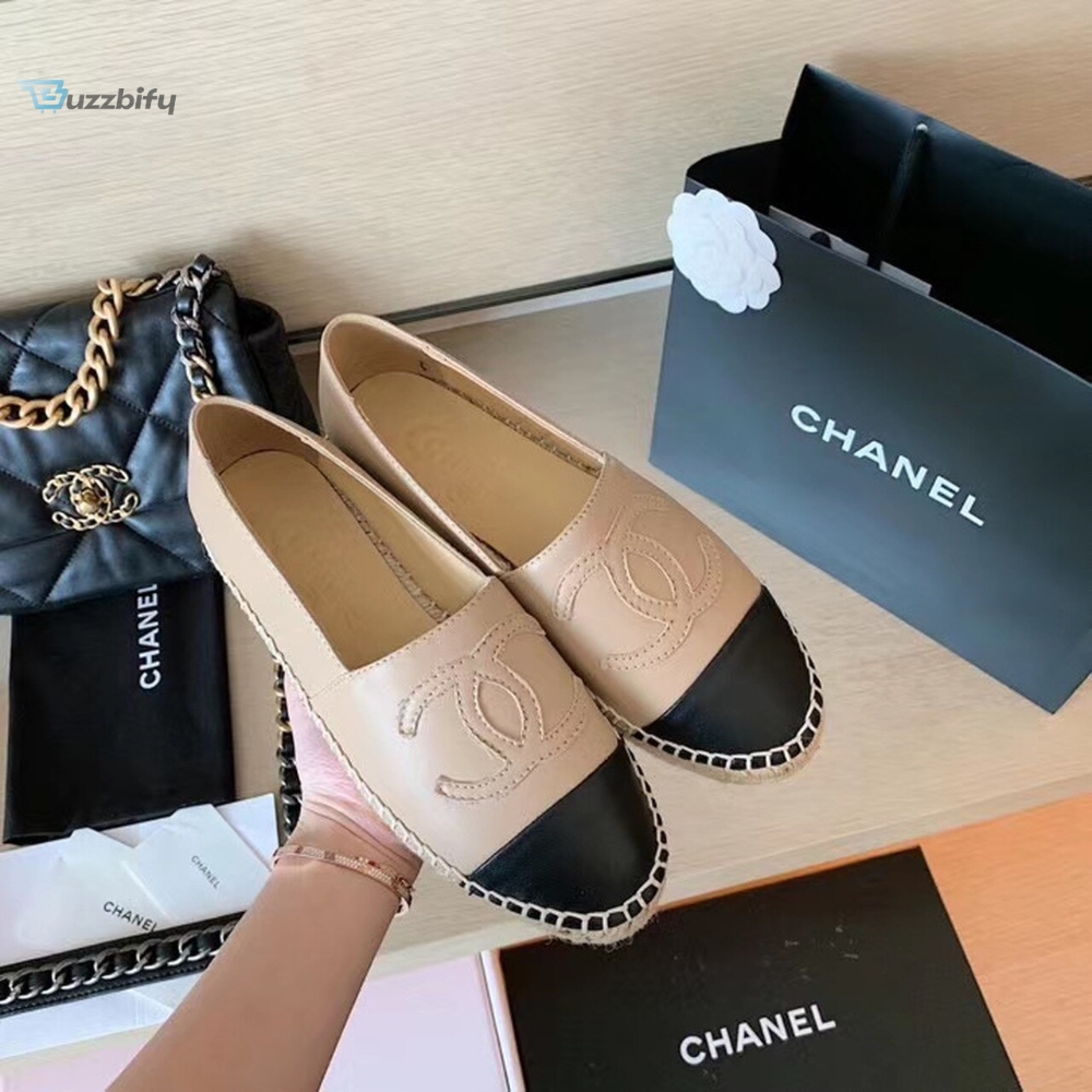 Chanel Espadrilles Beigeblack For Women Womens Shoes G29762 X01000 C0204