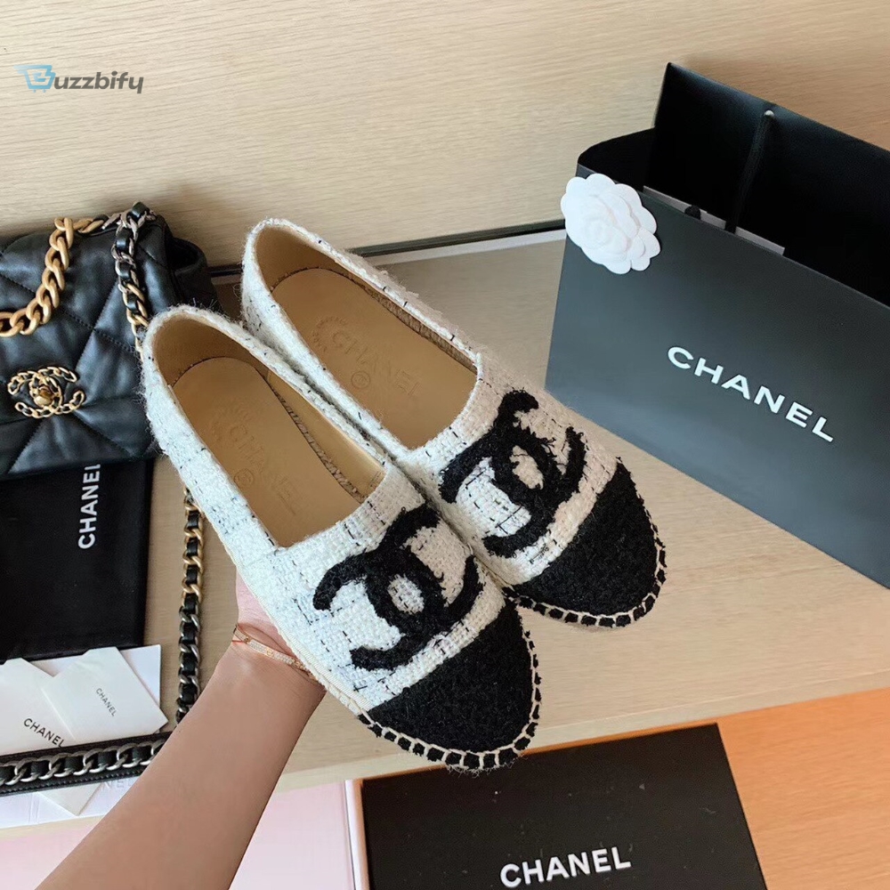 Chanel Espadrilles Whiteblack For Women Womens Shoes G29762