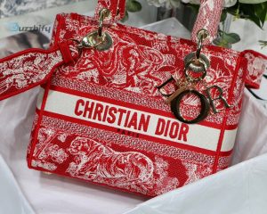 christian dior medium lady dlite bag red for women womens handbags 24cm9 11
