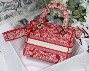 christian dior medium lady dlite bag red for women womens handbags 24cm9 4