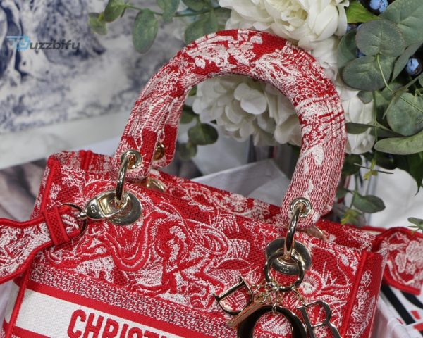 christian dior medium lady dlite bag red for women womens handbags 24cm9 5