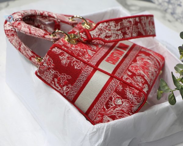 christian dior medium lady dlite bag red for women womens handbags 24cm9 7