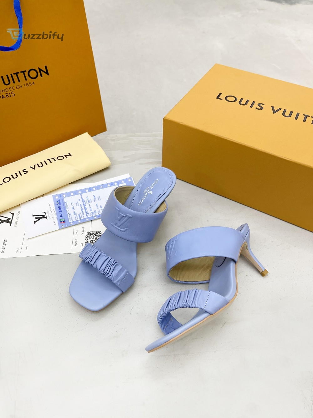 Louis Vuitton Womens Drapy Mule Blue For Women Lv