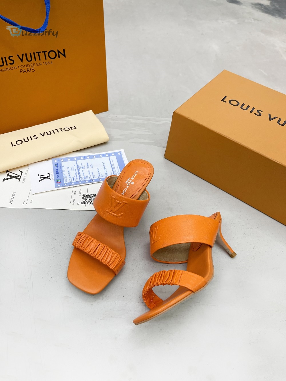 Louis Vuitton Womens Drapy Mule Orange For Women Lv