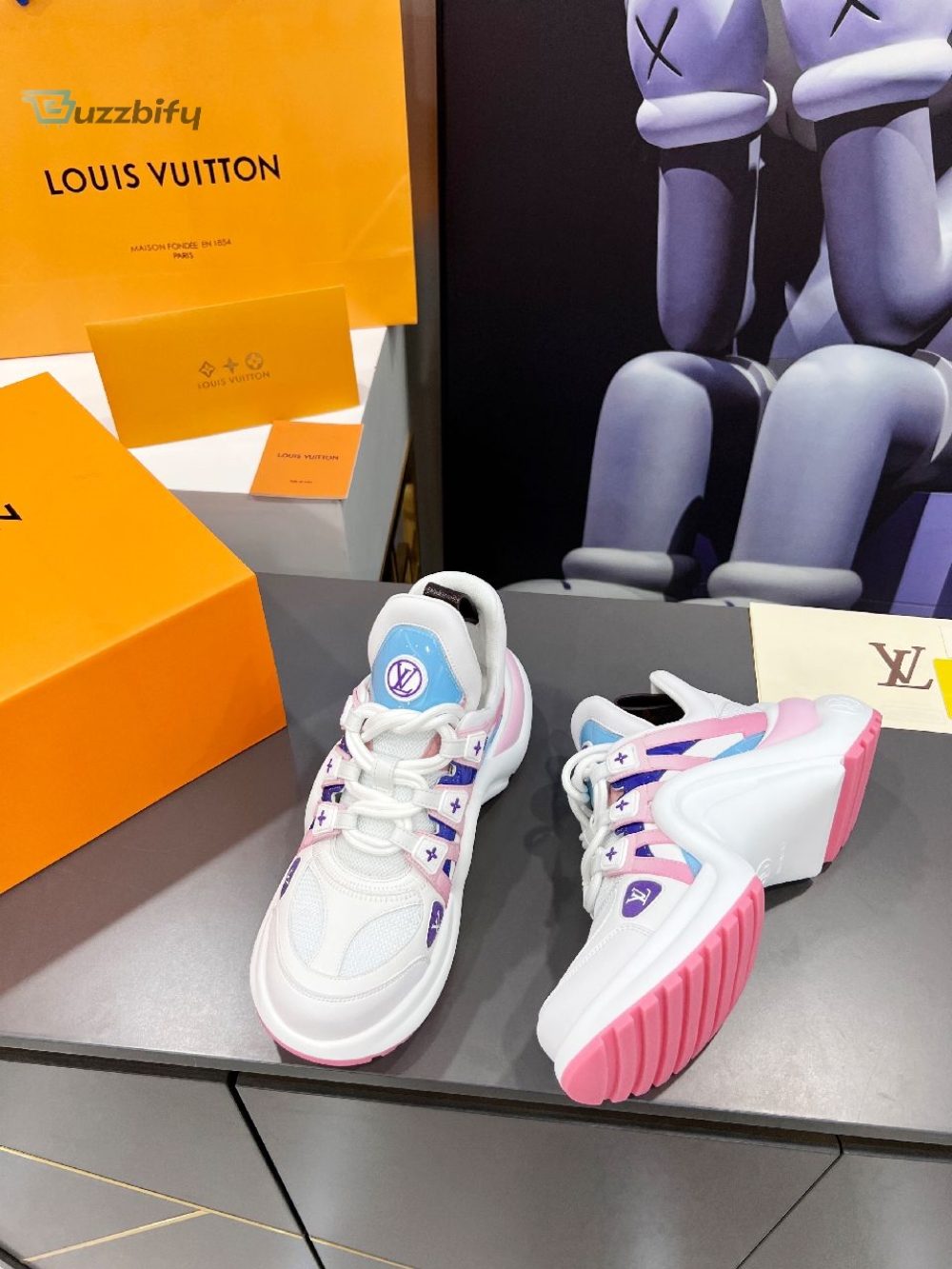 Louis Vuitton Womens Lv Archlight Sneaker Pink And Blue For Women Lv
