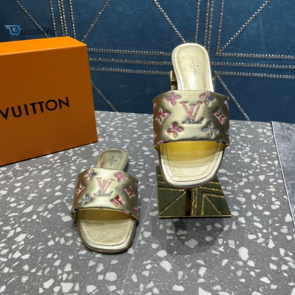 Louis Vuitton Womens Revival Flat Mule Gold For Women Lv